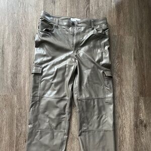 Abercrombie Curve Love Olive Leather Pants